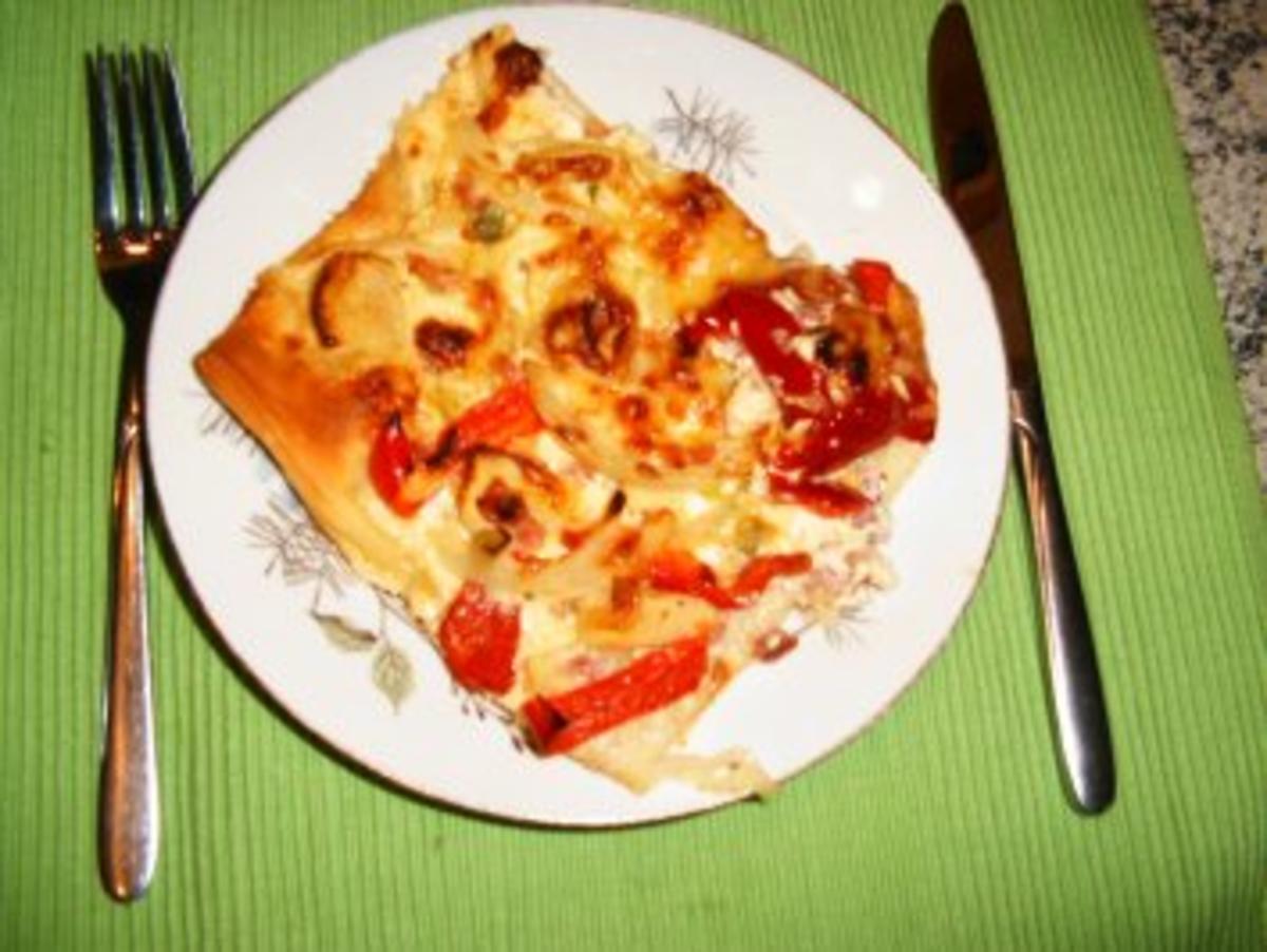 Paprika-Zwiebel -Apfelkuchen - Rezept