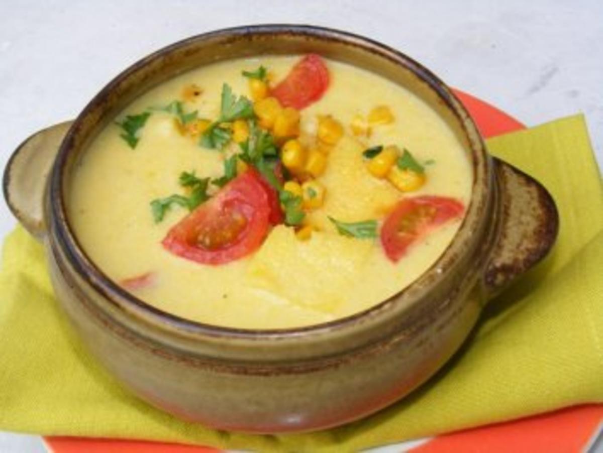 Maiscreme-Suppe mit Polenta - Rezept