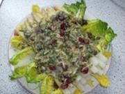 Spargel mit Basilikum-Cranberrie-Pesto im Romanabett - Rezept