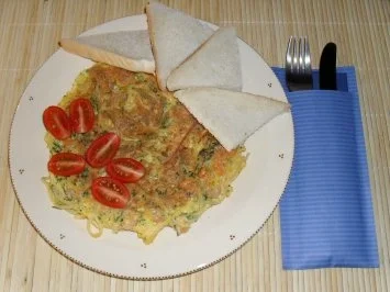 Rezept: Spaghetti - Omelette mit Krabben Spaghetti - Omelette mit Krabben - Rezept