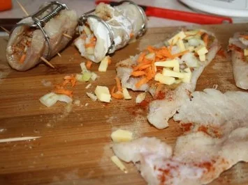 Seelachsrouladen an Butter-Creme und Kartoffel-Gratin - Rezept - Bild Nr. 4