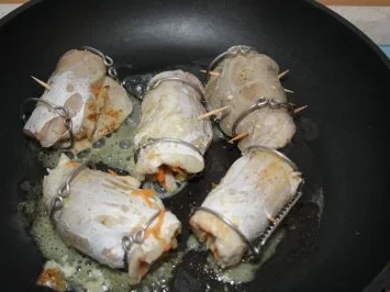 Seelachsrouladen an Butter-Creme und Kartoffel-Gratin - Rezept - Bild Nr. 5