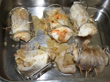 Seelachsrouladen an Butter-Creme und Kartoffel-Gratin - Rezept - Bild Nr. 6