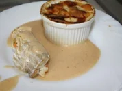 Seelachsrouladen an Butter-Creme und Kartoffel-Gratin - Rezept