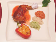 Hähnchenkeule an dreifarbigem Reis und Paprika-Maisgemüse - Rezept - Bild Nr. 9