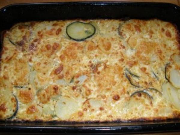 Auflauf/Gratin Kartoffel Zucchini Gratin - einfach - 106 kcal/100g