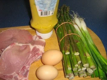 Rezept: Kotelett mit grünem Spargel an Kräuter-Senf-Sauce Bild Nr. 3 Kotelett mit grünem Spargel an Kräuter-Senf-Sauce - Rezept - Bild Nr. 3