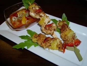 Rezept: Spiessiges Huhn süss-sauer Spiessiges Huhn süss-sauer - Rezept