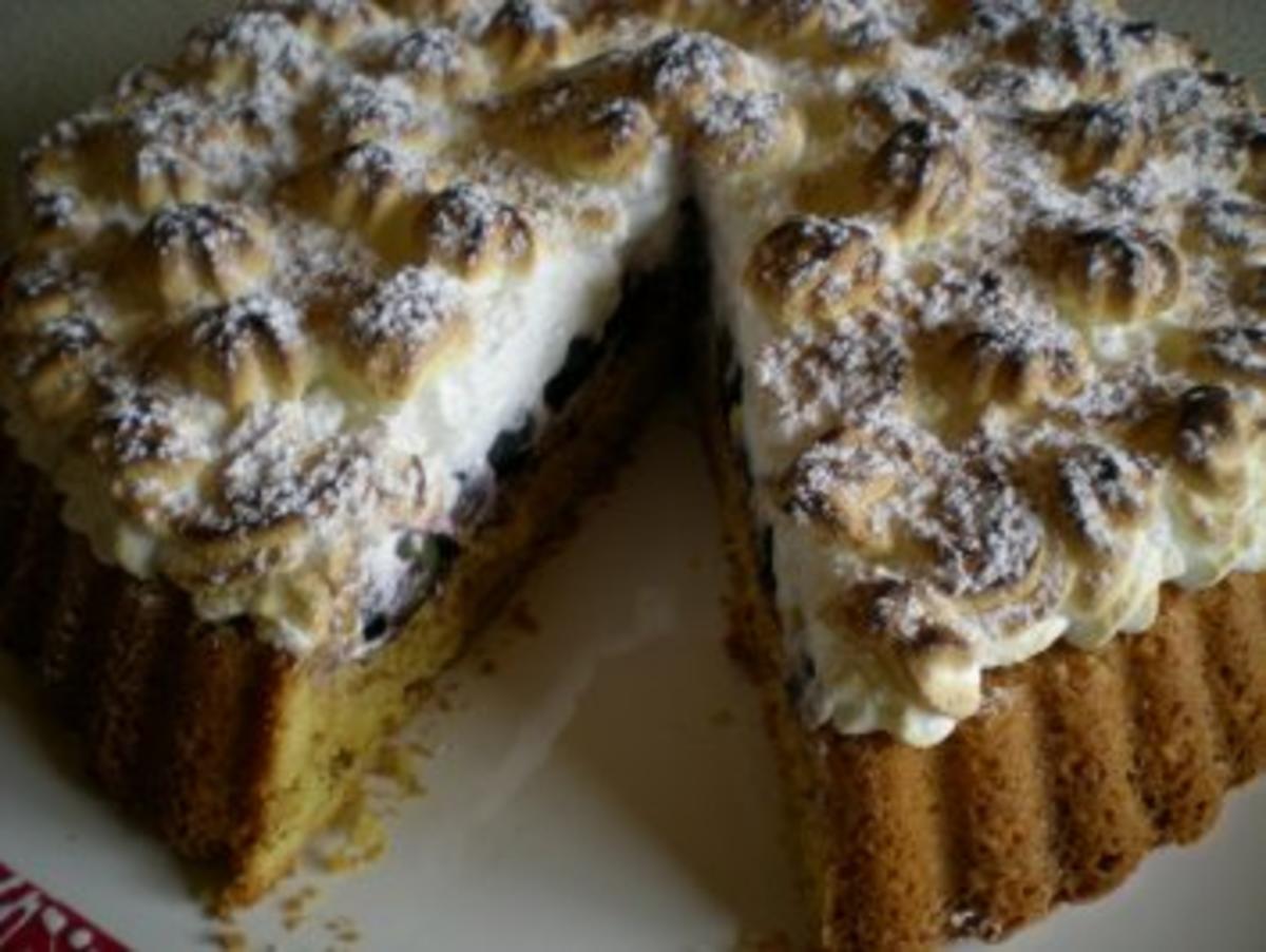 Amaretti Kuchen mit Heidelbeeren und Schneehäubchen - Rezept - Bild Nr. 9
