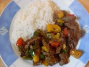 Paprika-Pfanne mit Steakstreifen - Rezept