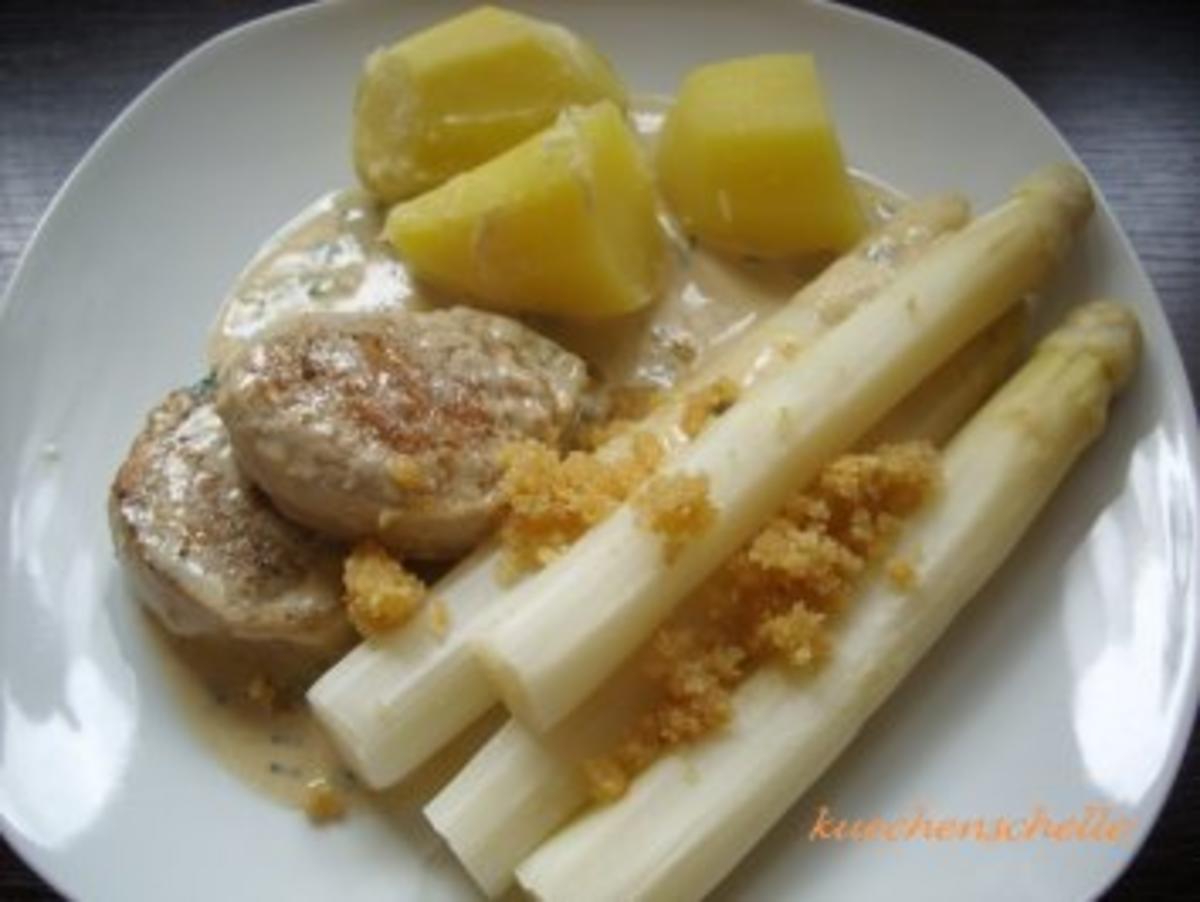 Schweinefilet mit Spargel und Estragonsauce - Rezept