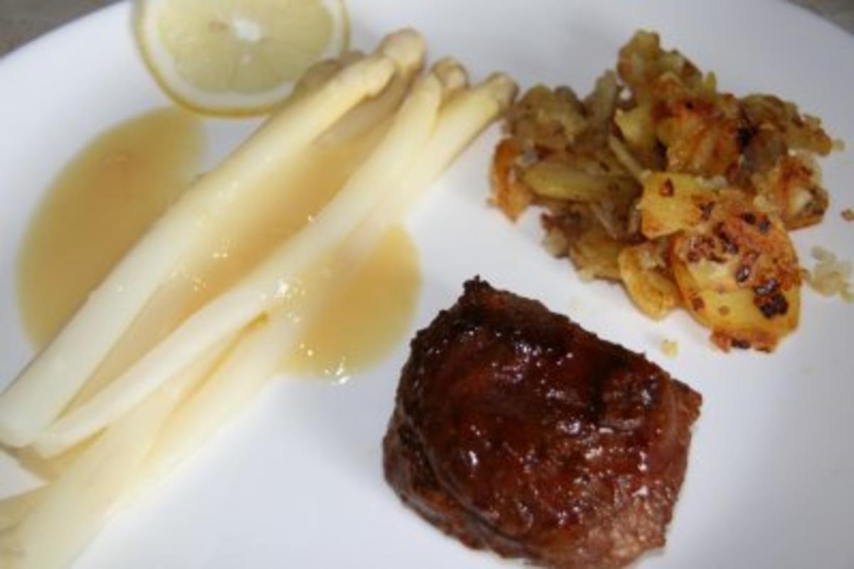 Rind: Honig-Steak mit Spargel und gebratenen Kartoffeln - Rezept - Bild Nr. 8