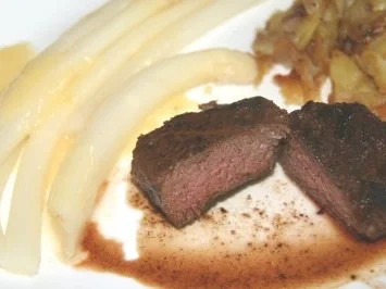 Rind: Honig-Steak mit Spargel und gebratenen Kartoffeln - Rezept - Bild Nr. 9