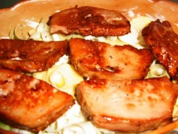 Rezept: Lauch-Fleichkäs- Auflauf Bild Nr. 4 Lauch-Fleichkäs- Auflauf - Rezept - Bild Nr. 4