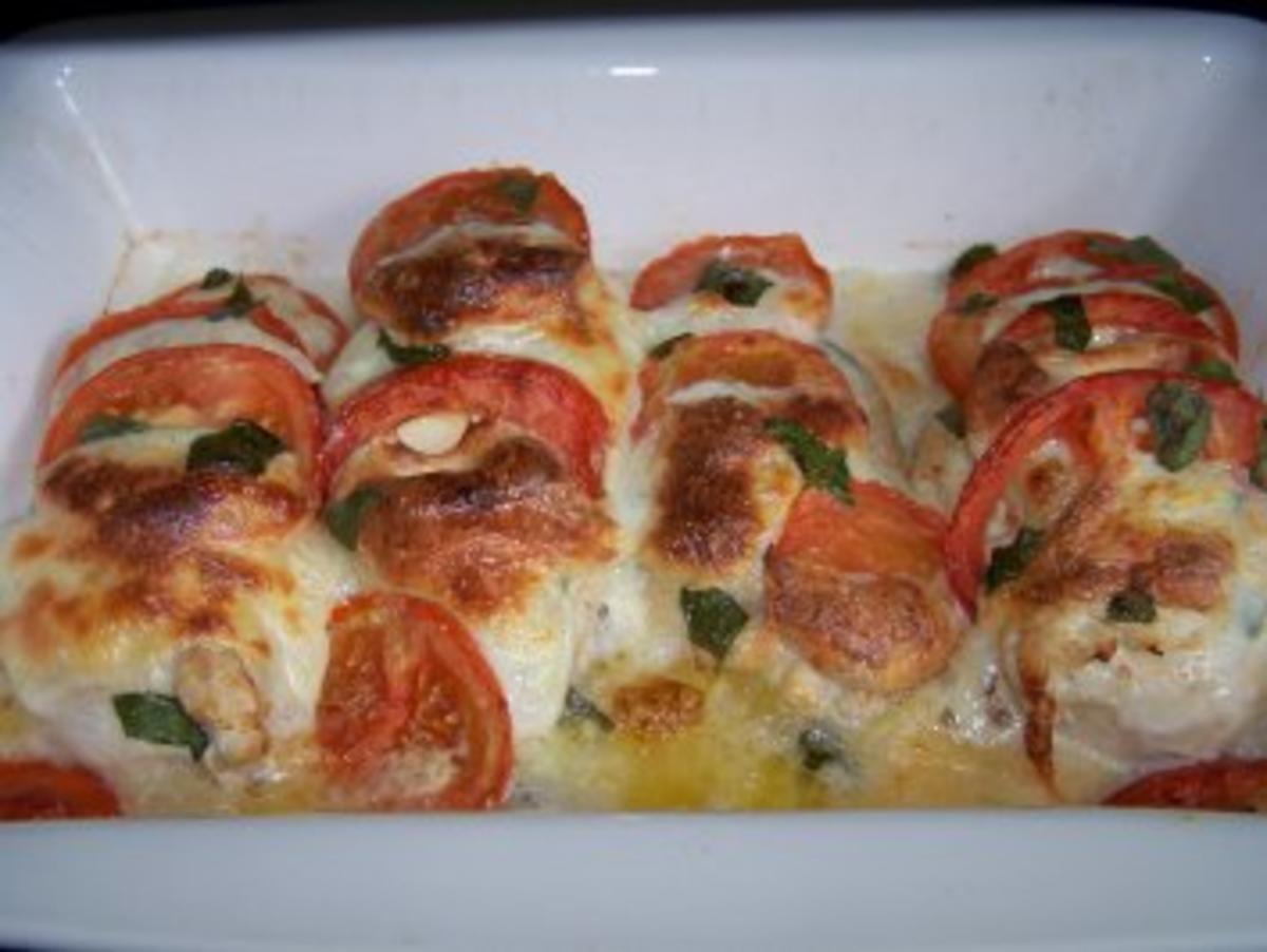 Hähnchenfilets mit Tomaten-Mozzarella-Fächer - Rezept - Bild Nr. 7