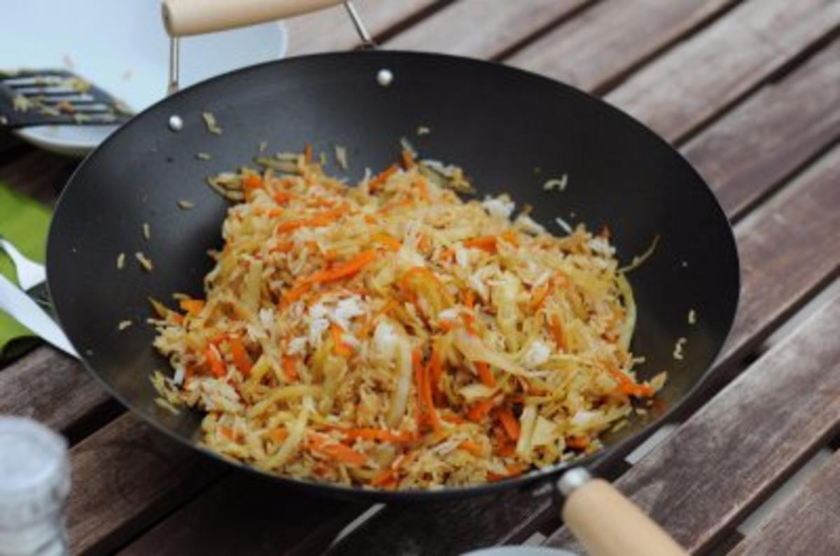 Reis mit Weißkraut und Karotten - Rezept
