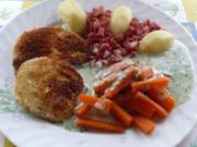 Gemüse: Gebackener Kohlrabi an Karotten und Kräutersoße - Rezept