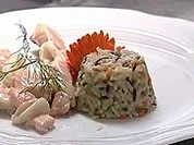 Fischkordel aus Edelfischen mit Gemüsereis an Orangen-Holunderblütensoße - Rezept