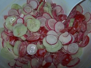 Gurken-Tomaten-Radieschen-Salat - Rezept - Bild Nr. 3