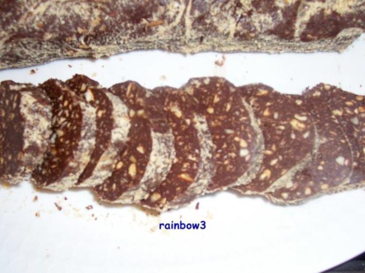 Süßes: Schokoladen-Salami - Rezept mit Bild Süßes: Schokoladen-Salami - Rezept mit Bild