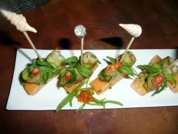 Rezept: TAPAS/FISCH:Langostinos mit Melone und Spargel Bild Nr. 6 TAPAS/FISCH:Langostinos mit Melone und Spargel - Rezept - Bild Nr. 6