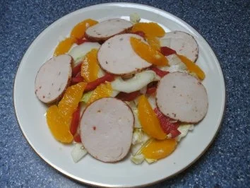 Salat - mit Orange und Hähnchenfilet - Rezept - Bild Nr. 2