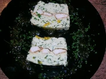 Bärlauch-Hähnchenterrine mit  Orangengelee (als Vorspeise/Hauptspeise - ganz nach Gusto) - Rezept - Bild Nr. 3