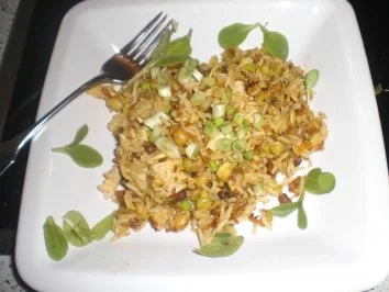 Rezept: Bratreis mit Hähnchen und Sprossen Bratreis mit Hähnchen und Sprossen - Rezept