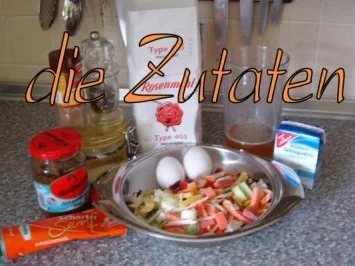 Pfannkuchen mit einer asiatischen Gemüsefüllung mit Senfsauce - Rezept - Bild Nr. 2