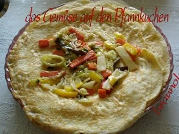 Pfannkuchen mit einer asiatischen Gemüsefüllung mit Senfsauce - Rezept - Bild Nr. 4