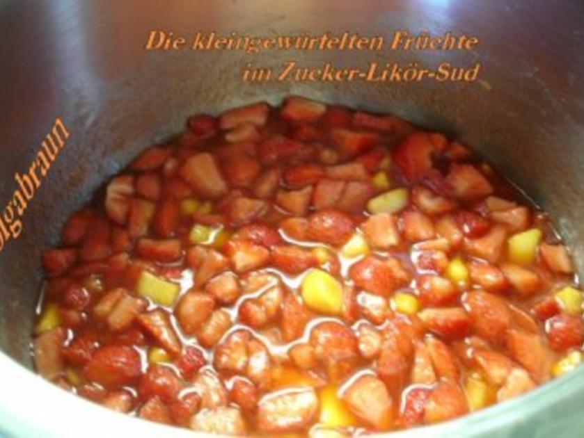 Erdbeer Mango Konfitüre mit Zitronenlikör - einfach - 104 kcal/100g