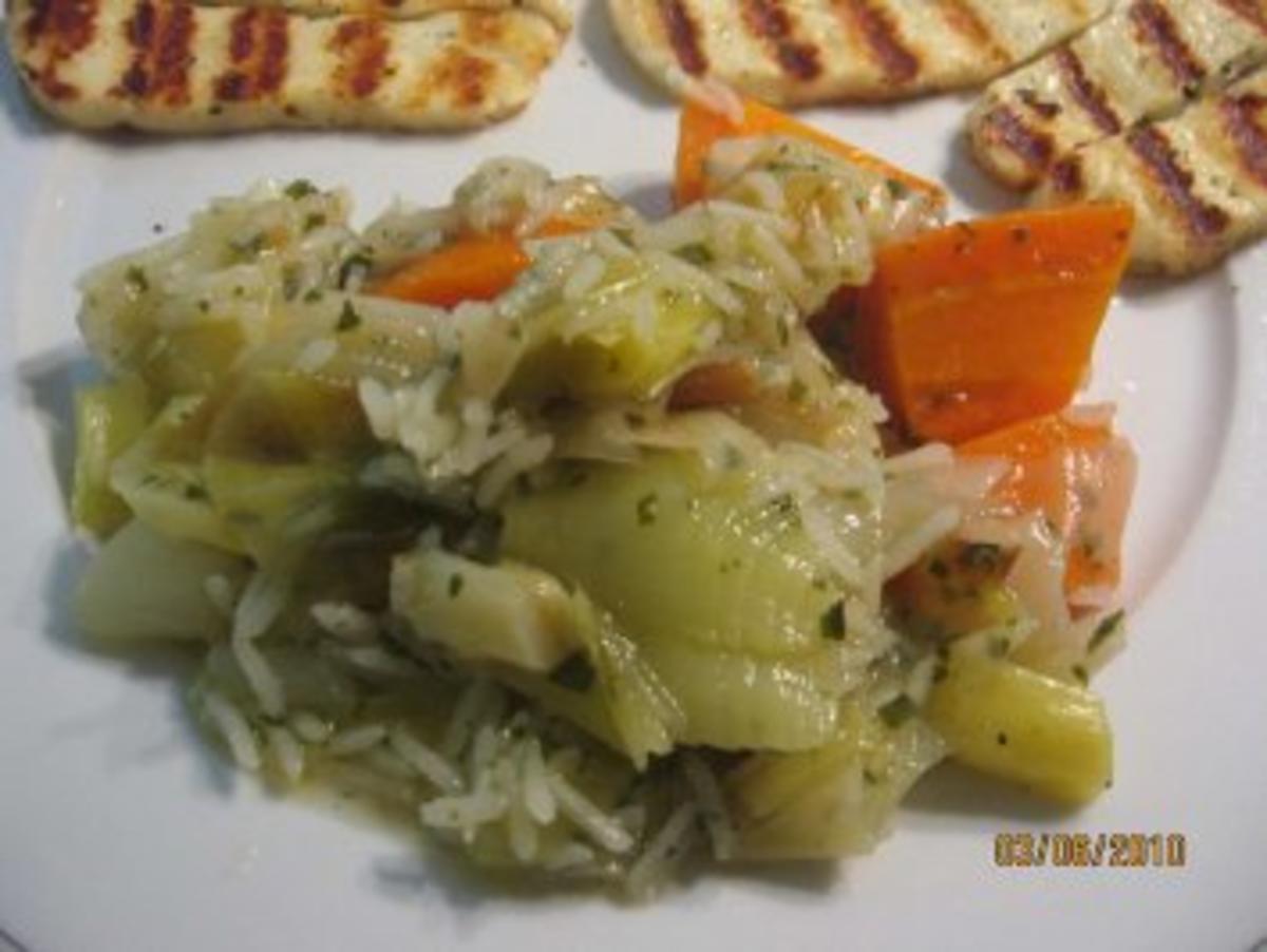 Türkischer Reistopf mit Lauch & Möhren (Zeytinyagli Pirasa) - Rezept