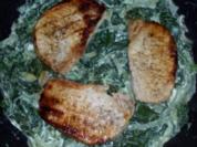 Minutensteaks auf Spinat - Rezept
