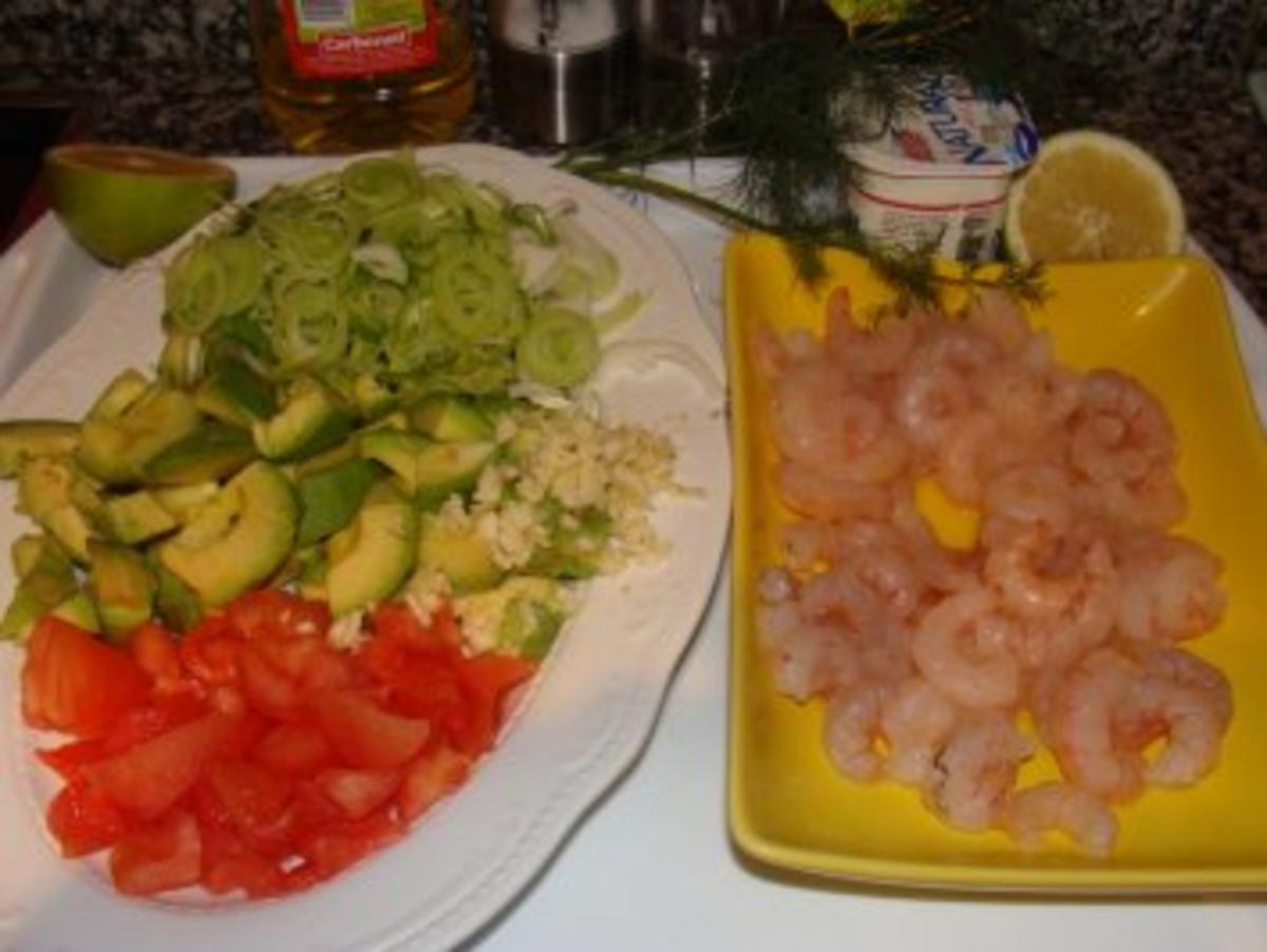 Nudeln :  -Mein Guacamole-Shrimps-Nudelsalat - Rezept - Bild Nr. 3