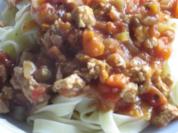 Putenbolognese mit Bandnudeln - Rezept
