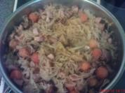 Kassler-Sauerkraut Pfanne mit Papayabällchen - Rezept