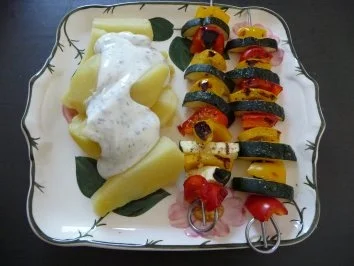 Vom Grill - Gegrillte Gemüsespieße - Rezept