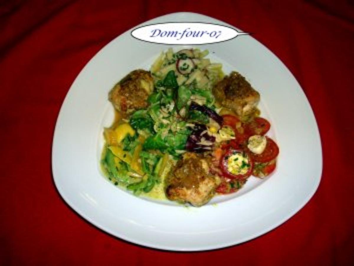 Salat gemischt ,  mit Hähnchenbrust Roulade - Rezept - Bild Nr. 2
