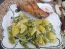 Wild - Kaninchenkeule mit Kartoffel-Bohnenauflauf - Rezept