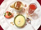 Variation von Creme anglaise mit Erdbeermark und Espressoparfait - Rezept