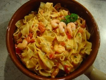 Pasta a´la Anne mit Garnelen... - Rezept - Bild Nr. 2