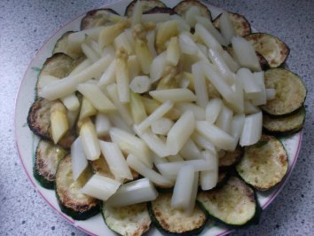 gebratene Zucchini mit Spargel und Melissen-Pesto - Rezept - Bild Nr. 3