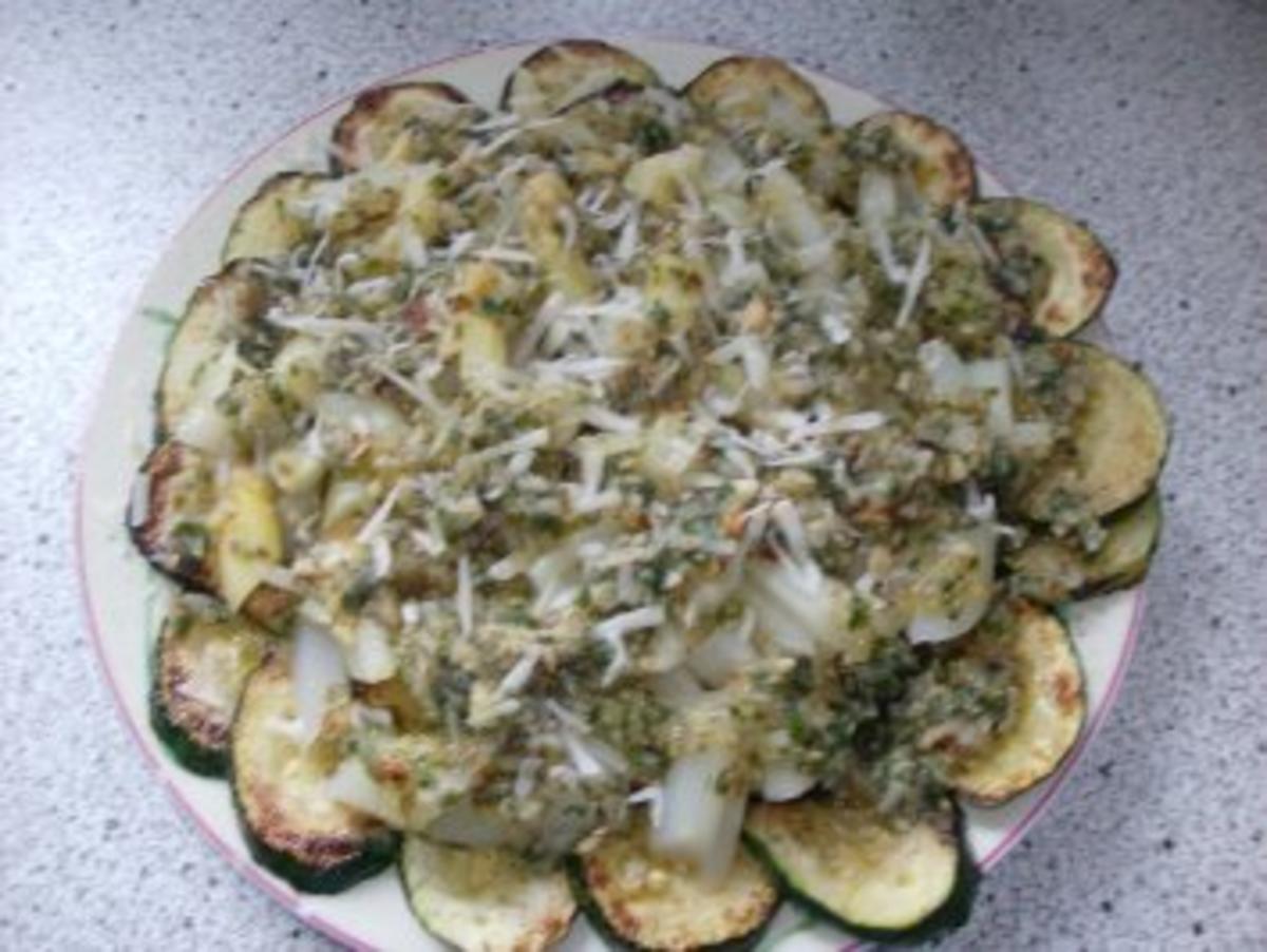 gebratene Zucchini mit Spargel und Melissen-Pesto - Rezept - Bild Nr. 4