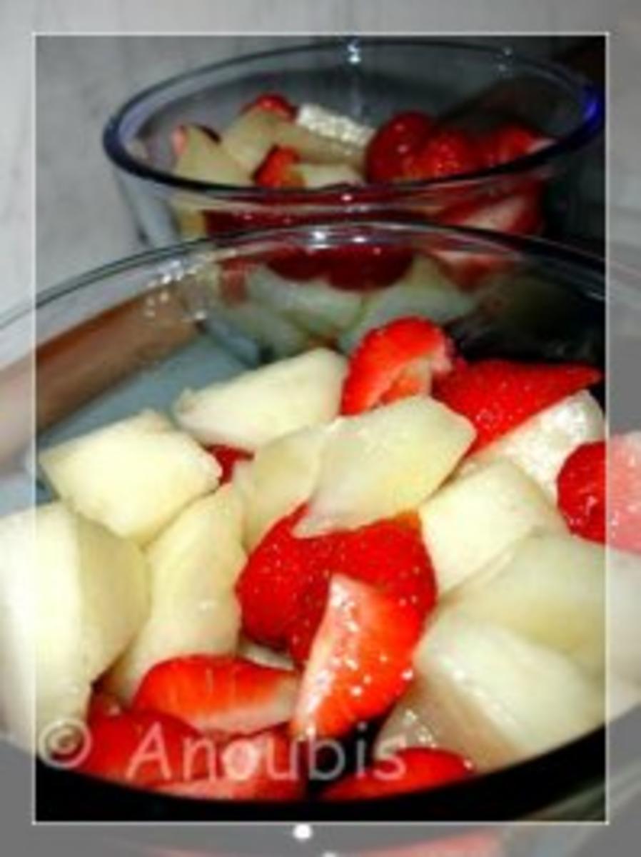 Dessert - Marinierte Erdbeeren mit Melone - Rezept