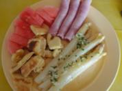 Marinierter Spargel mit Schinken und Eierkuchen!! - Rezept