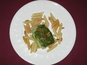Pochierter Kabeljau mit Basilikum und Penne - Rezept