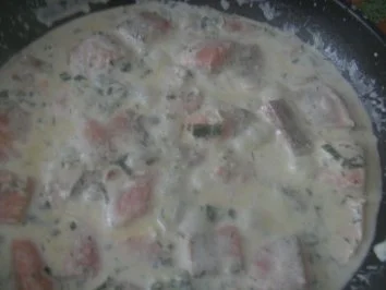 Lachs in Sahnekräutersoße gedünstet an - Rezept - Bild Nr. 5