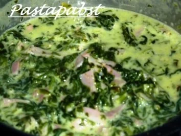 Rezept: Grüne und gelbe Bandnudeln mit Spinat -Schinkensauce Bild Nr. 2 Grüne und gelbe Bandnudeln mit Spinat -Schinkensauce - Rezept - Bild Nr. 2