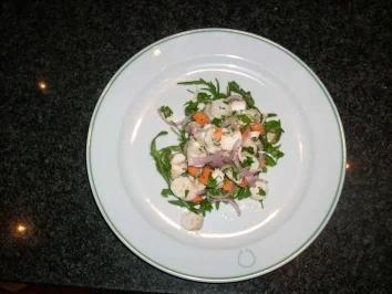 Rezept: Griechischer Octopus auf Rucolabett Griechischer Octopus auf Rucolabett - Rezept