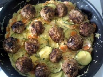 Hackbällchen mit Zucchini und Möhren - Rezept